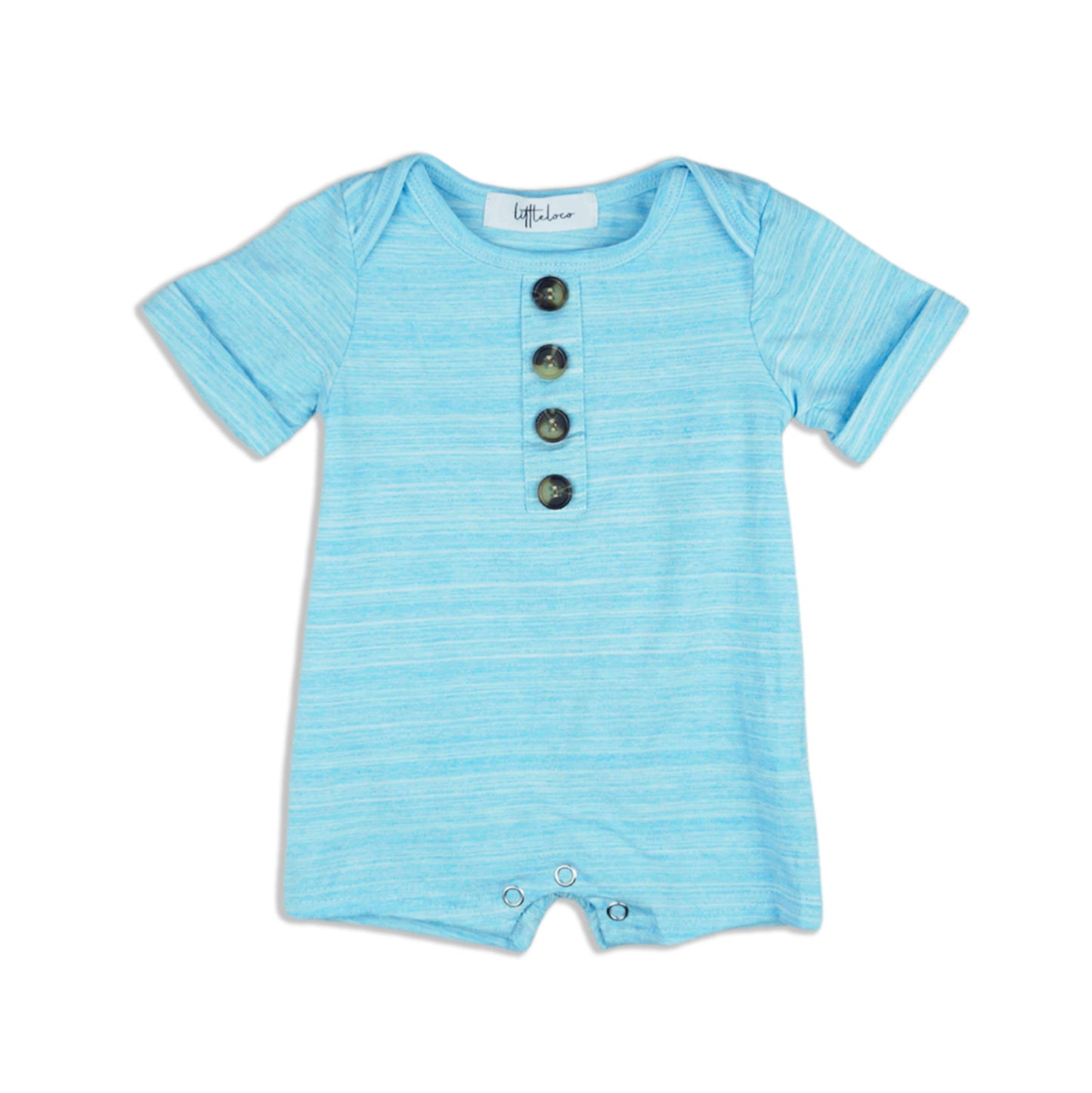 Dreamer Short Sleeve Romper - Blue Striped