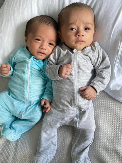 Dreamer Long Sleeve Romper - BlueStriped