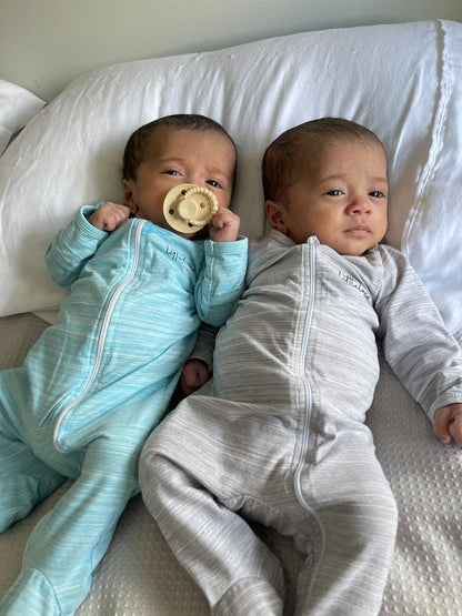 Dreamer Long Sleeve Romper - BlueStriped