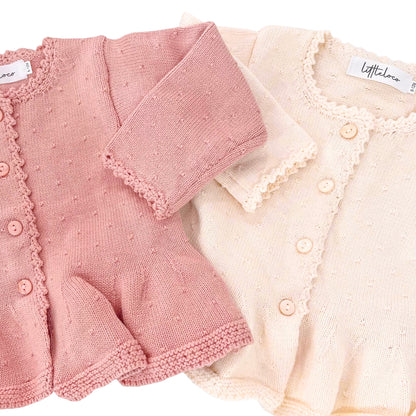 Cream Deluxe Peplum Cardigan